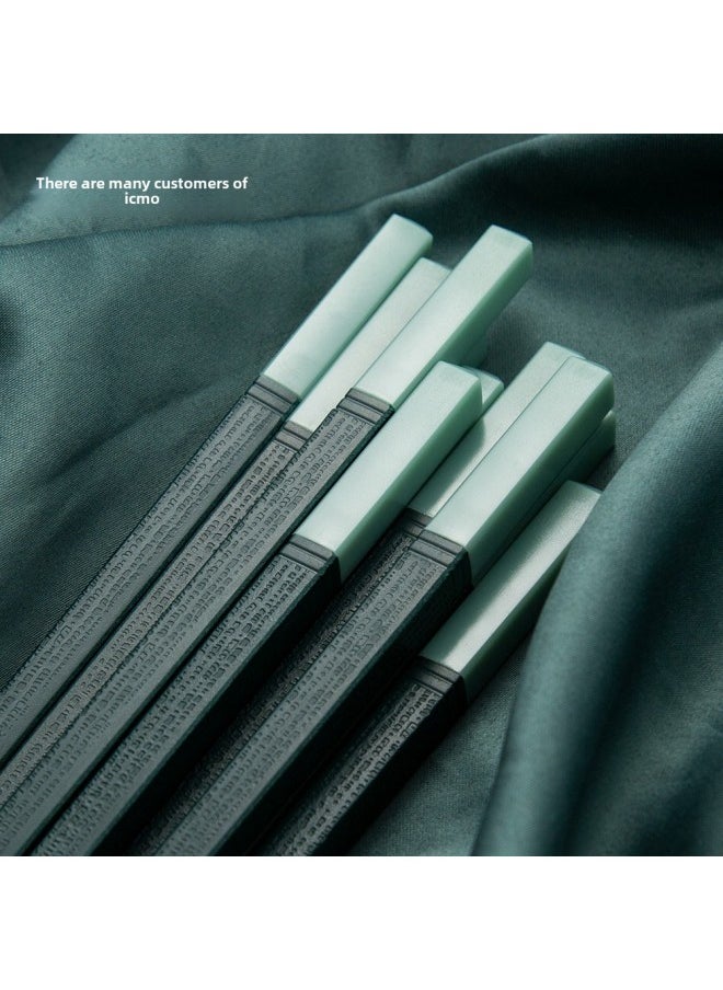 Generic - Guest Manduo Alloy Chopsticks Direct Hair Nordic Green Simple Household Non-slip Chopsticks Tableware Suit Japanese Style-Color:F01C Nordic Green 27.3cm - Image 1