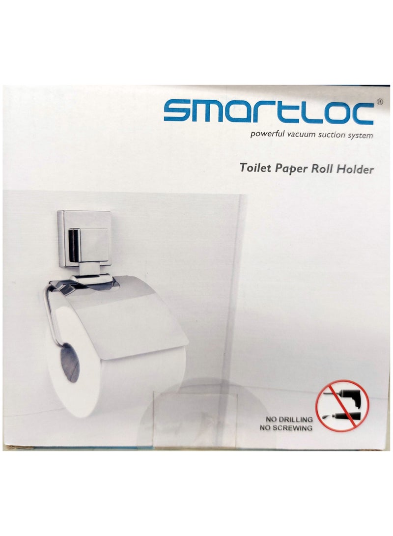 SMARTLOC Vaccum Suction Toilet Paper Roll Holder Silver - Image 4