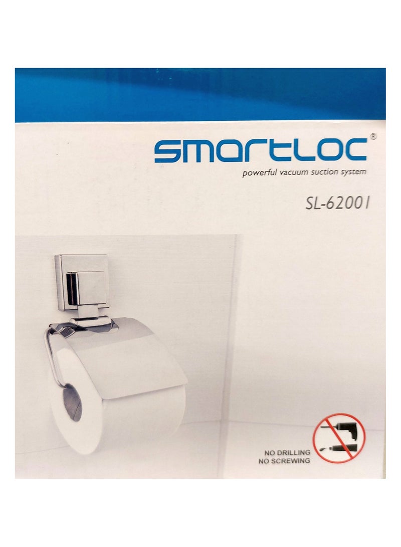 SMARTLOC Vaccum Suction Toilet Paper Roll Holder Silver - Image 1