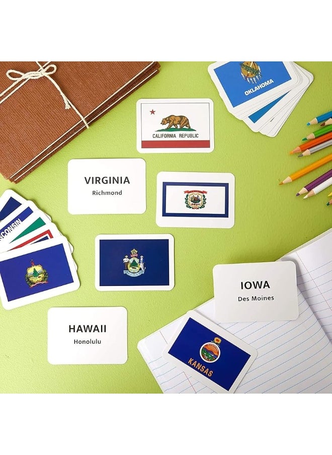 Blue Panda - 50 US States and Capitals Flash Cards for Kids 25 x 35 In - Image 1