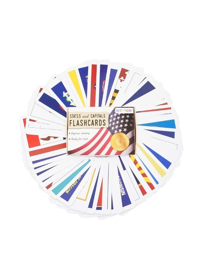 Blue Panda - 50 US States and Capitals Flash Cards for Kids 25 x 35 In - Image 1