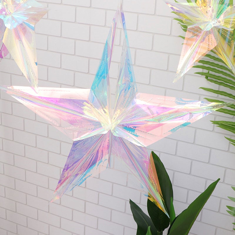3pcs Delicate Star Pendants PVC Hanging Decoration for Wedding Party - Image 4