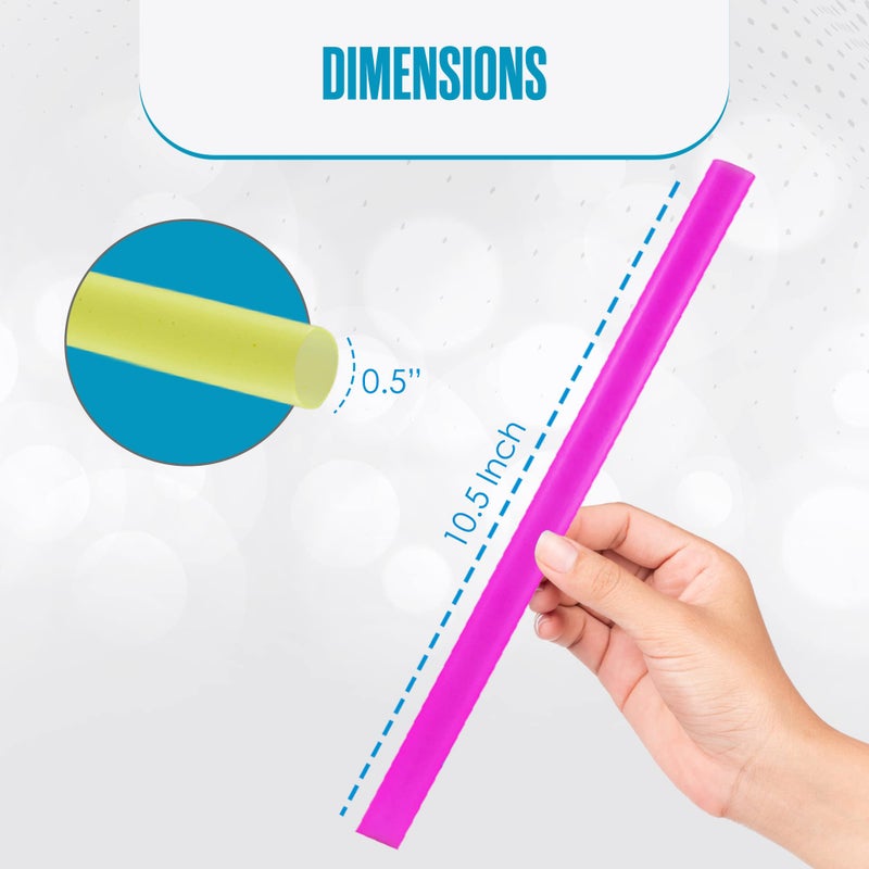 Houseables Smoothie Straws  Boba Straws  Jumbo Milkshake Straw  for Milk Shake  Large  Wide  Bubble Tea  Disposable  Thick  Big  Drinking  Extra Fat 0.5 Diameter  Plastic  Multicolor  100 Pack  10.5 Inch Long - Image 2