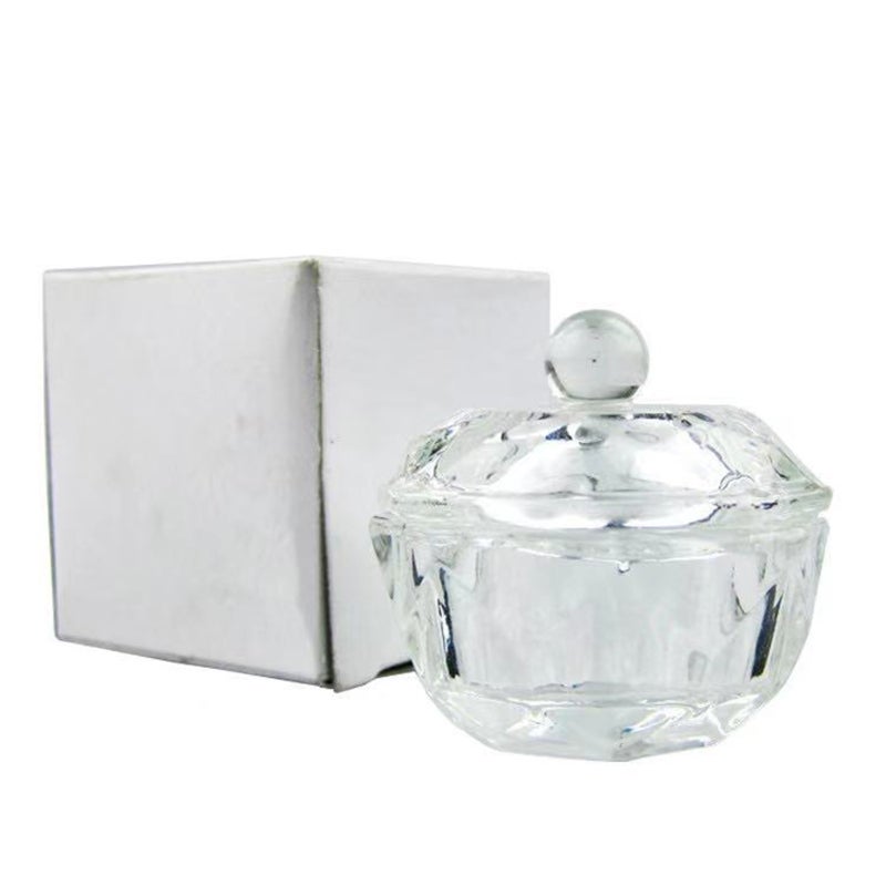 Acrylic Liquid Powder Dappen Dish Bowl with Lid Crystal Glass Cup Nail Art Tool for Manicure Care Nail Treatment - Image 1