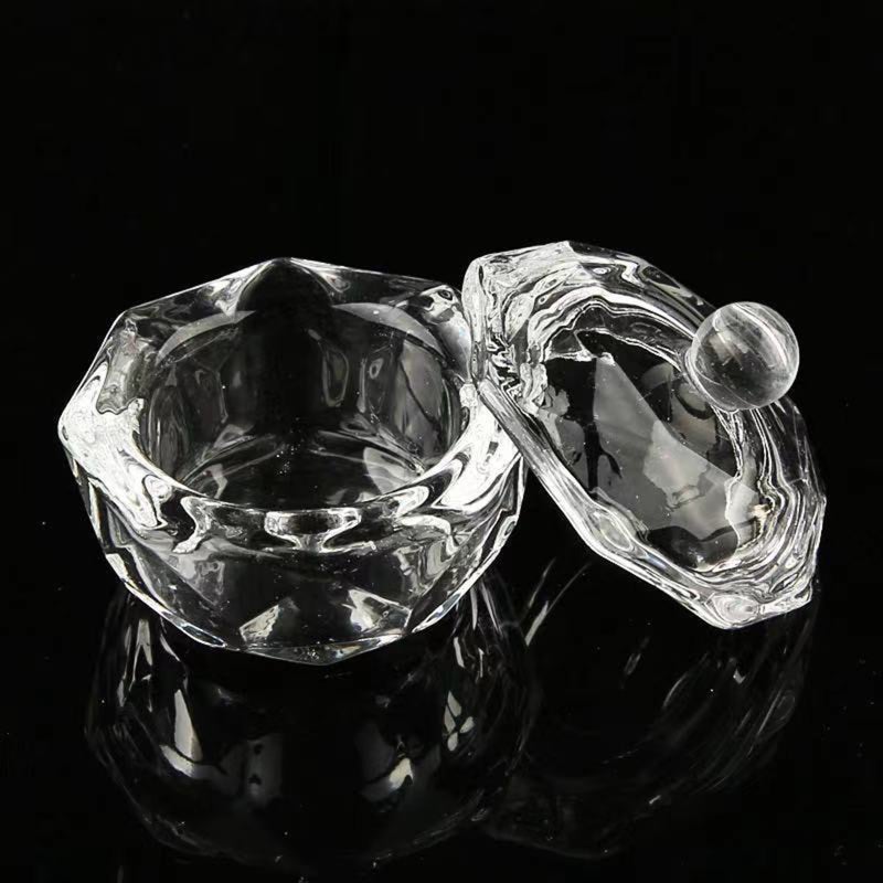 Acrylic Liquid Powder Dappen Dish Bowl with Lid Crystal Glass Cup Nail Art Tool for Manicure Care Nail Treatment - Image 3