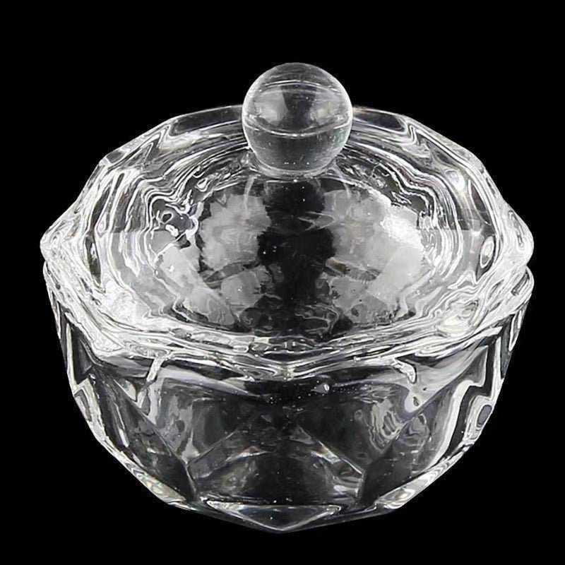 Acrylic Liquid Powder Dappen Dish Bowl with Lid Crystal Glass Cup Nail Art Tool for Manicure Care Nail Treatment - Image 4