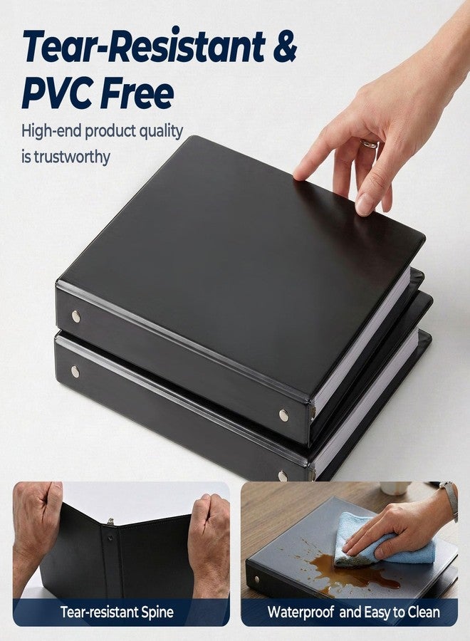 SUQJOY 1 Inch 3 Ring Binders 12 Pack, Clear View Binder Bulk, Black PVC-Free 3-Ring Binders for School, Office or Home, Fits 8.5 x 11 Inches Paper - Image 5