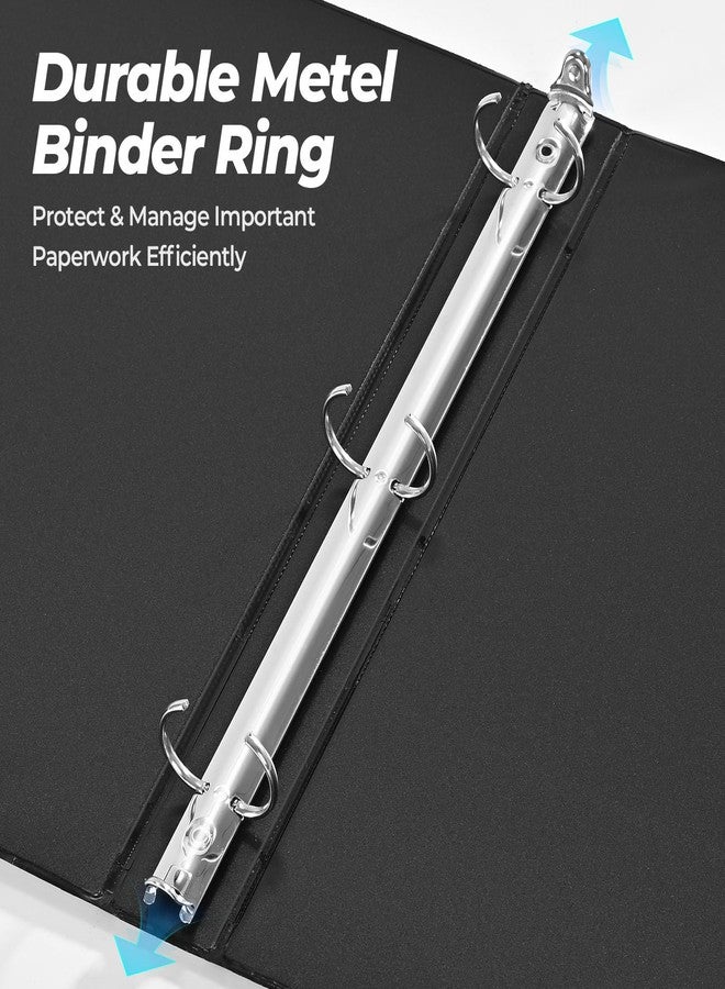 SUQJOY 1 Inch 3 Ring Binders 12 Pack, Clear View Binder Bulk, Black PVC-Free 3-Ring Binders for School, Office or Home, Fits 8.5 x 11 Inches Paper - Image 4