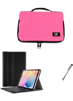 Samsung Galaxy Tab S6 Lite P610 Compatible Fuchsia Tablet Bag Wireless Keyboard Stand Case Set