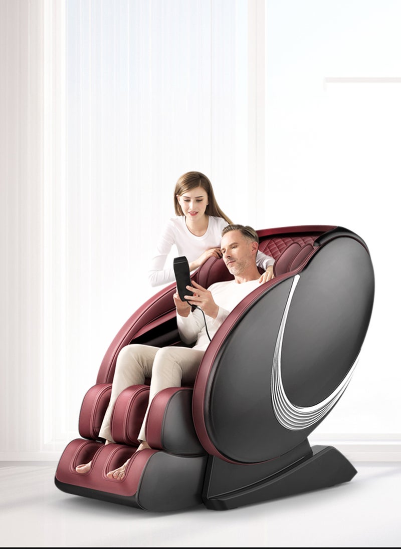 ETG 4D Massage Chair Full Body Recliner - Zero Gravity with Heat and Shiatsu Office Chair SL Track Yoga Stretch Voice Control Intelligent Body Detection Bluetooth Speaker Airbags Foot Rollers - Image 3