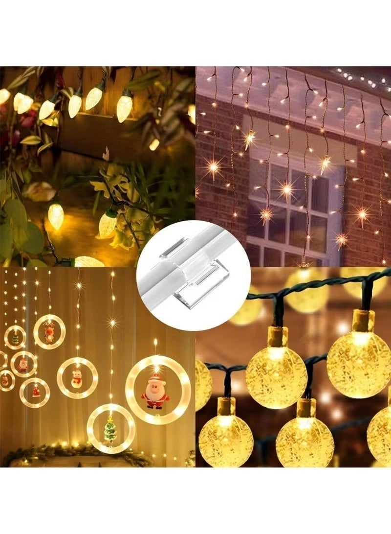 100 Pack Adhesive Cable Clips, Upgraded Cord Organizer with Strong Adhesive, Under Desk and Wall Wire Management System for LED Light Strips, Extension Cords, Home Theater Setup (Clear Large) - Image 4
