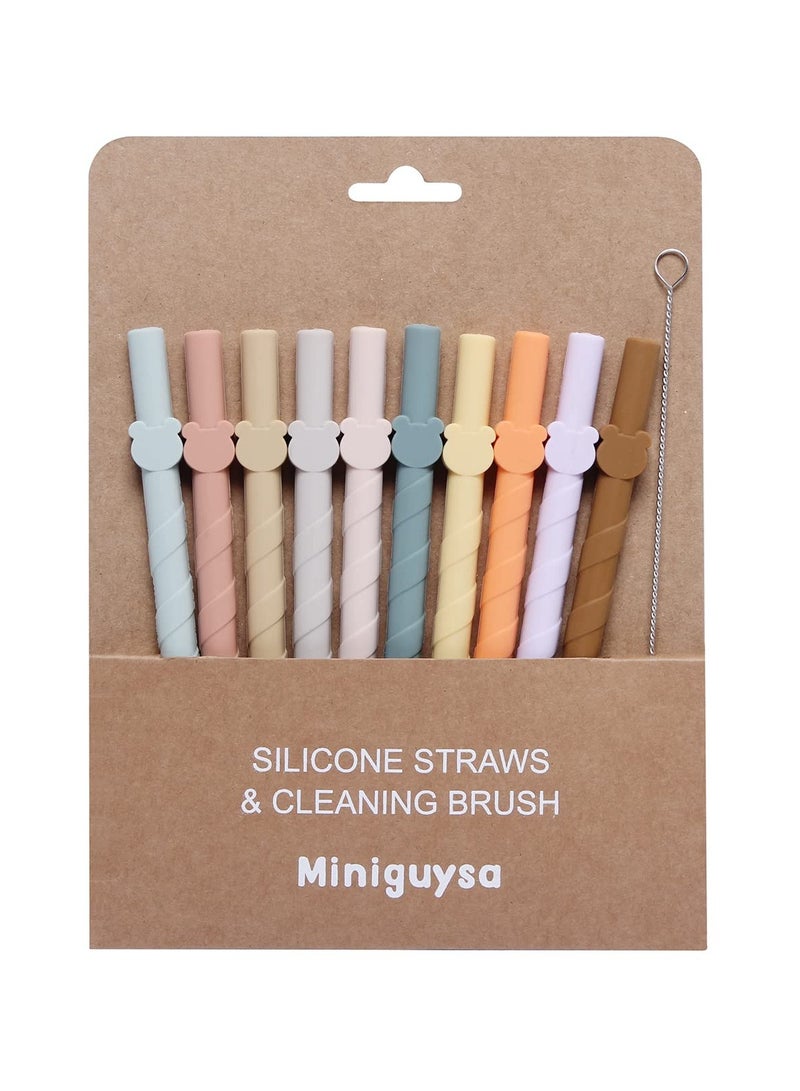 KASTWAVE قشات سيليكون قابلة لإعادة الاستخدام، آمنة للغسالة، خالية من BPA، تصميم قابل للفك، للسموذي، المخفوقات، المشروبات، مناسبة للسوائل الساخنة والباردة، 10 قطع بطول 6.8 بوصة - Image 5