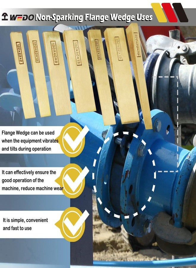 WEDO Flange Wedge Non-Sparking, Spark-Free Safety Flange Wedge, Pipe Fitting Welding Tools, Spreading Flanges Triangle Tool, Corrosion Resistant, Aluminum Bronze, 6mmx13mmx80mm - Image 3
