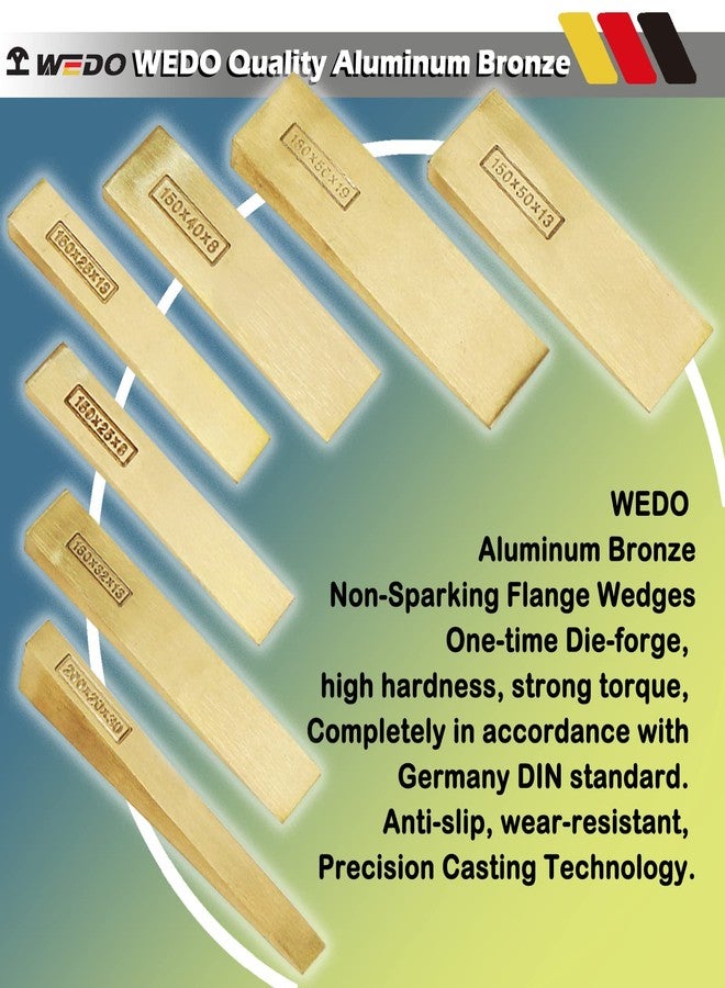 WEDO Flange Wedge Non-Sparking, Spark-Free Safety Flange Wedge, Pipe Fitting Welding Tools, Spreading Flanges Triangle Tool, Corrosion Resistant, Aluminum Bronze, 6mmx13mmx80mm - Image 4