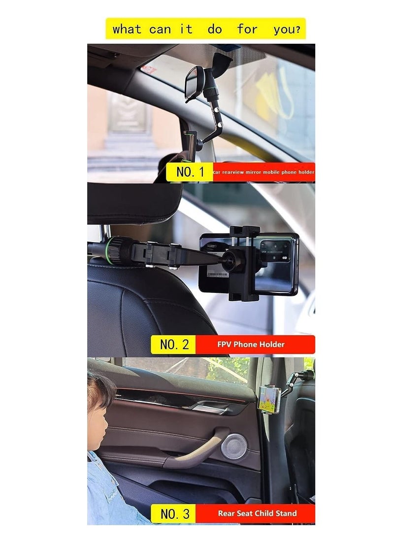 ELTRAZONE 360° Multifunctional Rearview Mirror Phone Holder - Image 2