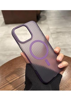 Corrugated Magsafe magnetic charging suitable mobile phone case grating iPhone15 plus skin-feeling matte – Purple