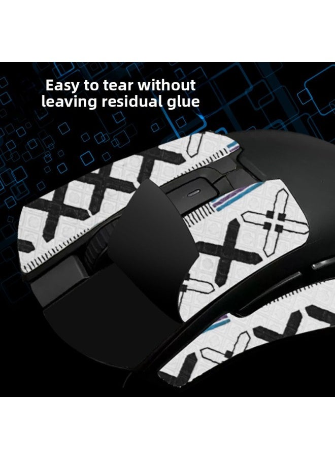 Generic - Suitable For Colorful M900 Mouse Anti-slip Stickers, Sweat-absorbent Anti-slip Stickers, M900pro Anti-sweat Protective Film, Palm Side Stickers-Color:[all Inclusive] Black Printed Mouse Stickers [free Cleaning Cotton] - Image 1