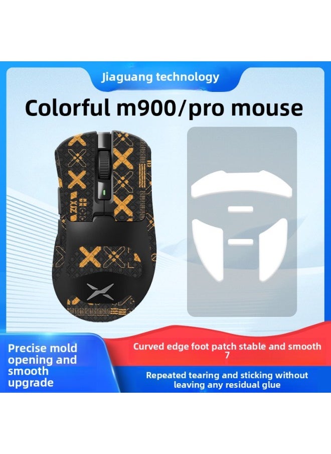 Generic - Suitable For Colorful M900 Mouse Anti-slip Stickers, Sweat-absorbent Anti-slip Stickers, M900pro Anti-sweat Protective Film, Palm Side Stickers-Color:[all Inclusive] Black Printed Mouse Stickers [free Cleaning Cotton] - Image 1