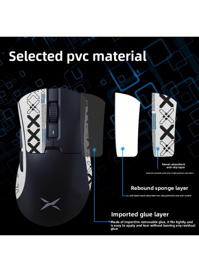 Generic - Suitable For Colorful M900 Mouse Anti-slip Stickers, Sweat-absorbent Anti-slip Stickers, M900pro Anti-sweat Protective Film, Palm Side Stickers-Color:[all Inclusive] Black Printed Mouse Stickers [free Cleaning Cotton] - Image 1