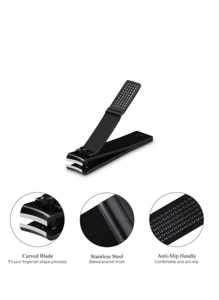 T NEWFUN - Nail Clippers Manicure Set-Toenail Clippers and Fingernail Clippers, Ultra Sharp Cutter for Ingrown Toenail Clippers with File, Sharp and Durable Stainless Steel Nail Cutter w/Metal Case, Black - Image 1