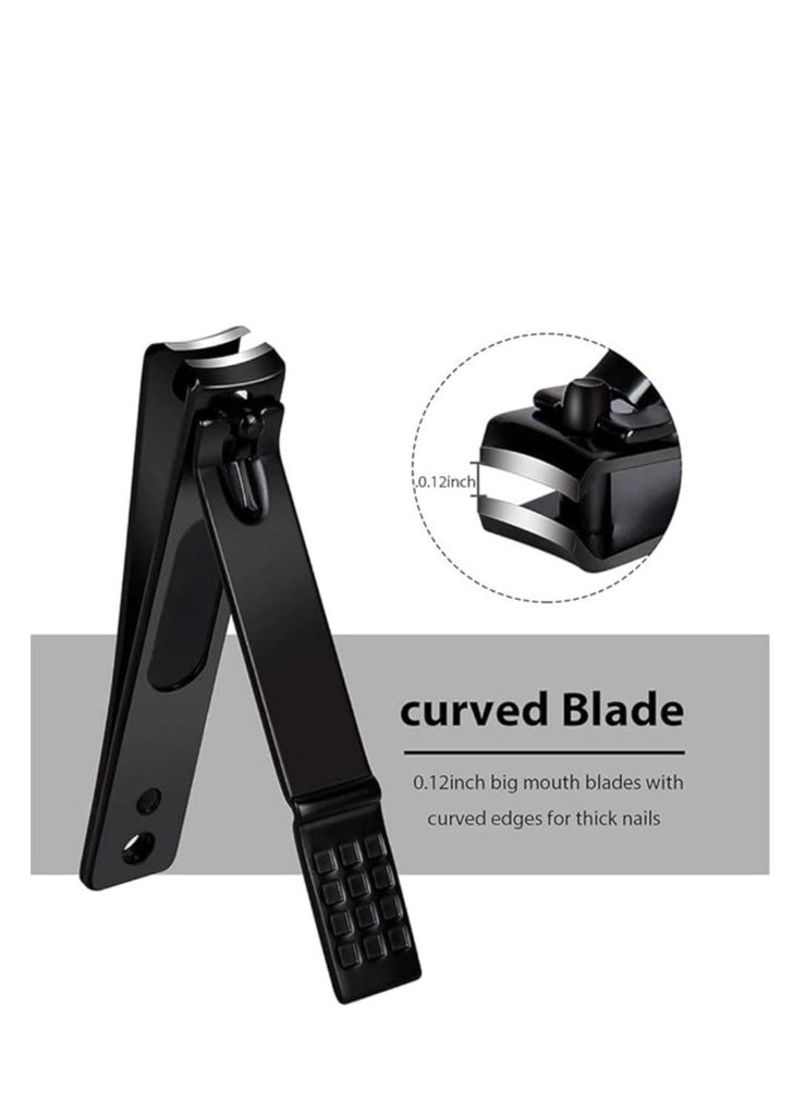 T NEWFUN - Nail Clippers Manicure Set-Toenail Clippers and Fingernail Clippers, Ultra Sharp Cutter for Ingrown Toenail Clippers with File, Sharp and Durable Stainless Steel Nail Cutter w/Metal Case, Black - Image 1