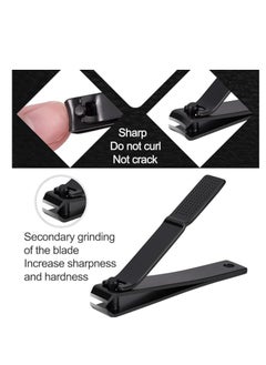 T NEWFUN Nail Clippers Manicure Set-Toenail Clippers and Fingernail Clippers, Ultra Sharp Cutter for Ingrown Toenail Clippers with File, Sharp and Durable Stainless Steel Nail Cutter w/Metal Case, Black  - Image 4