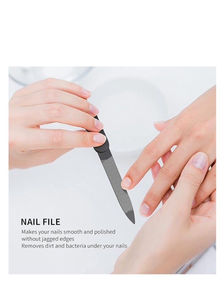 T NEWFUN - Nail Clippers Manicure Set-Toenail Clippers and Fingernail Clippers, Ultra Sharp Cutter for Ingrown Toenail Clippers with File, Sharp and Durable Stainless Steel Nail Cutter w/Metal Case, Black - Image 1