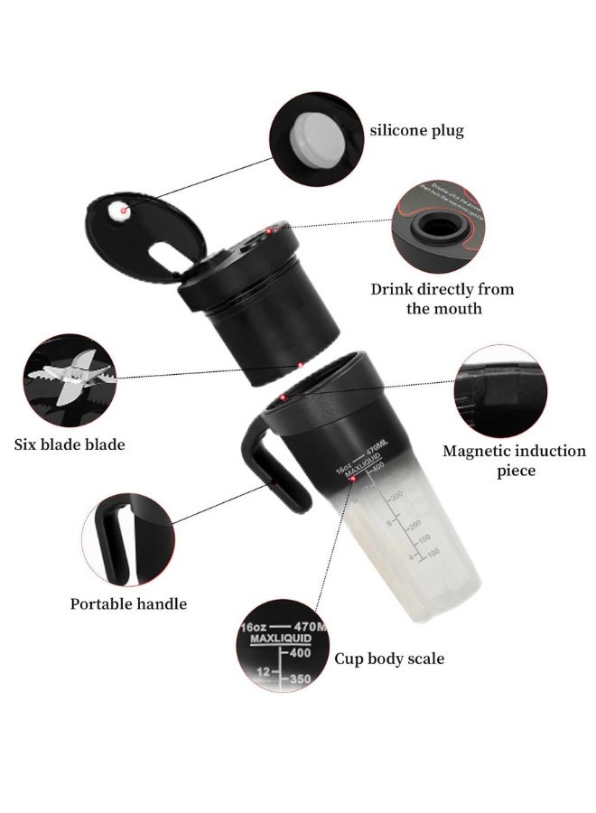 Chase Up Portable Blender for Shakes and Smoothies with 6 Sharp Blades, USB Rechargeable Mini Personal Size Blenders Type-C Travel Juicer Cup Frozen Fruit Ice Mixer-470ML - Image 5