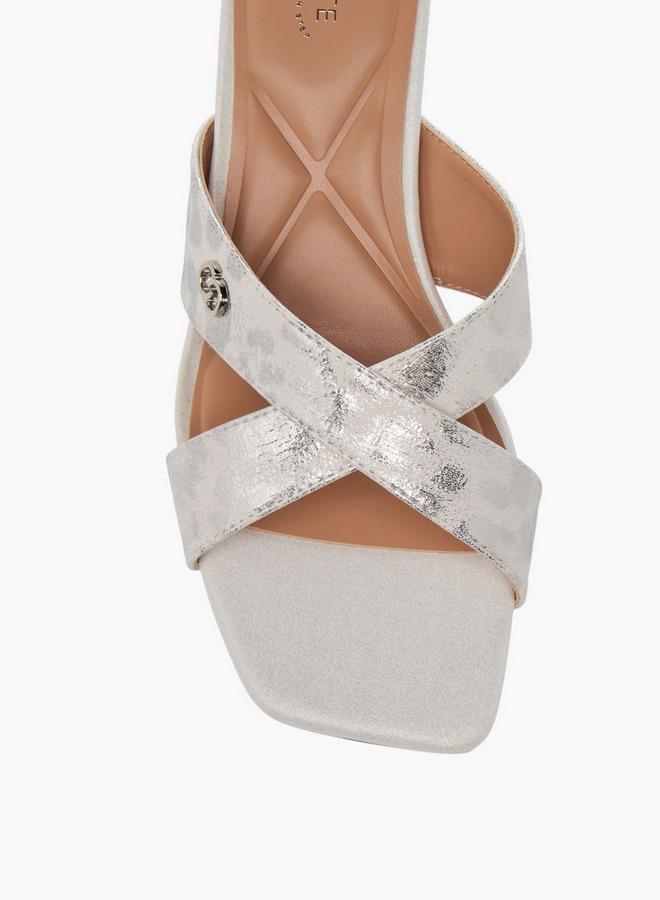 Celeste Women Cross Strap Kitten Heel Sandals - Image 4