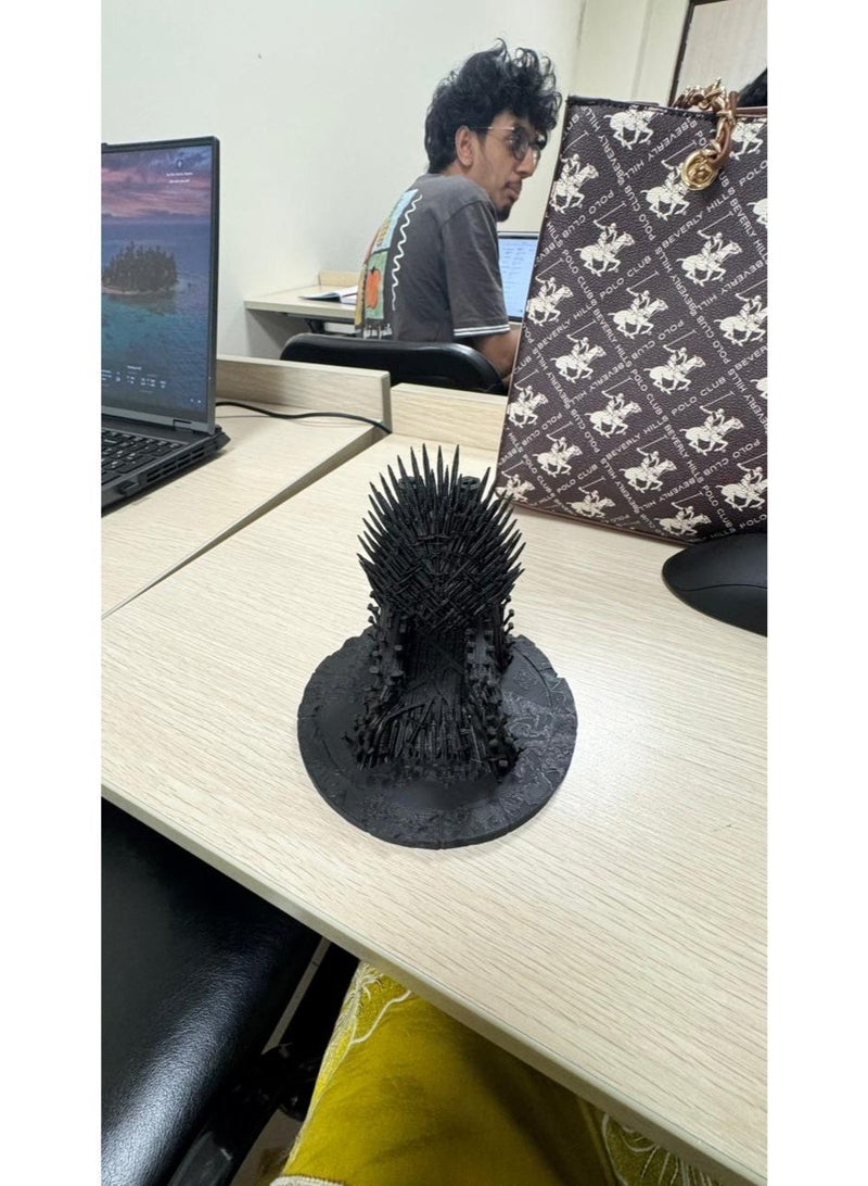 Printify نموذج العرش الحديدي المطبوع ثلاثي الأبعاد | قطعة عرض مصغرة قابلة للتجميع من لعبة العروش - Image 2