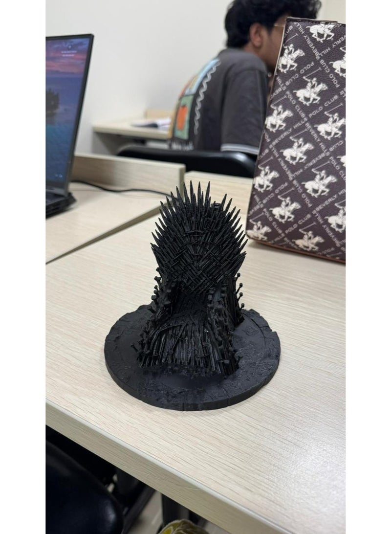 Printify نموذج العرش الحديدي المطبوع ثلاثي الأبعاد | قطعة عرض مصغرة قابلة للتجميع من لعبة العروش - Image 1