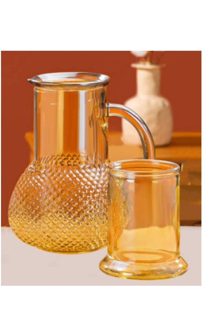 OASIS-TH 1200ML Glass Pitcher,Glass Water Jug With 250ML Lid Cup,Drinking Kettl e Borosilicate Glass Water Jug,Heat Resistant Jugs For Fridge,Iced Tea Pitcher Jug,Water Carafe For Juice And Milk Easy Clean Tea Jug - Image 2
