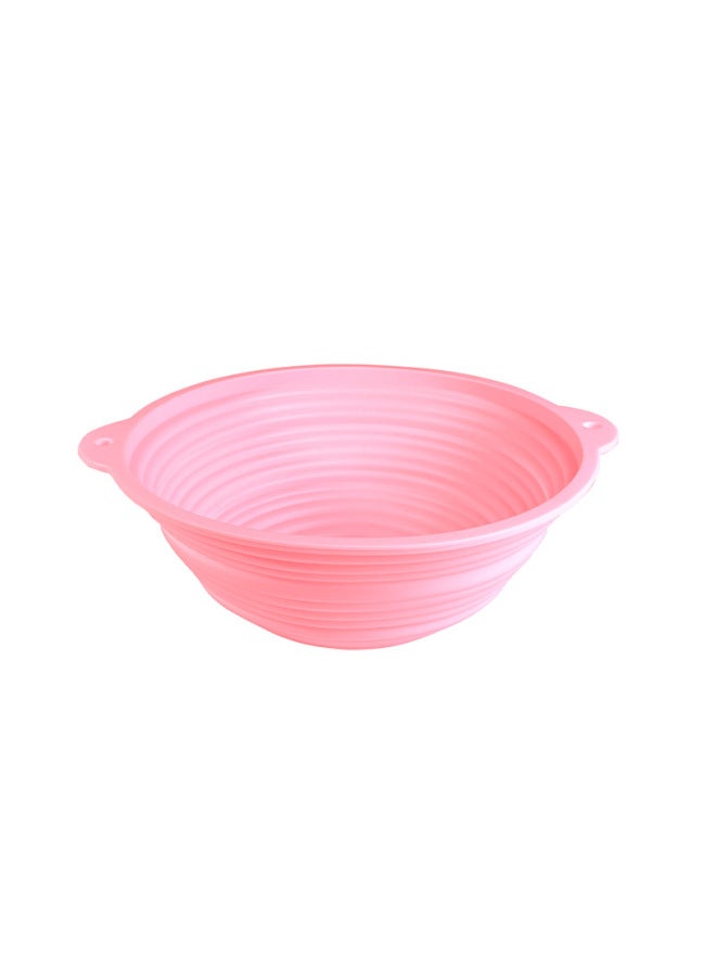 Silicone Toast Baking Tray Sour Bread Fermentation Basket Oval Round High Temperature Resistant Foldable-Specifications:Round Pink