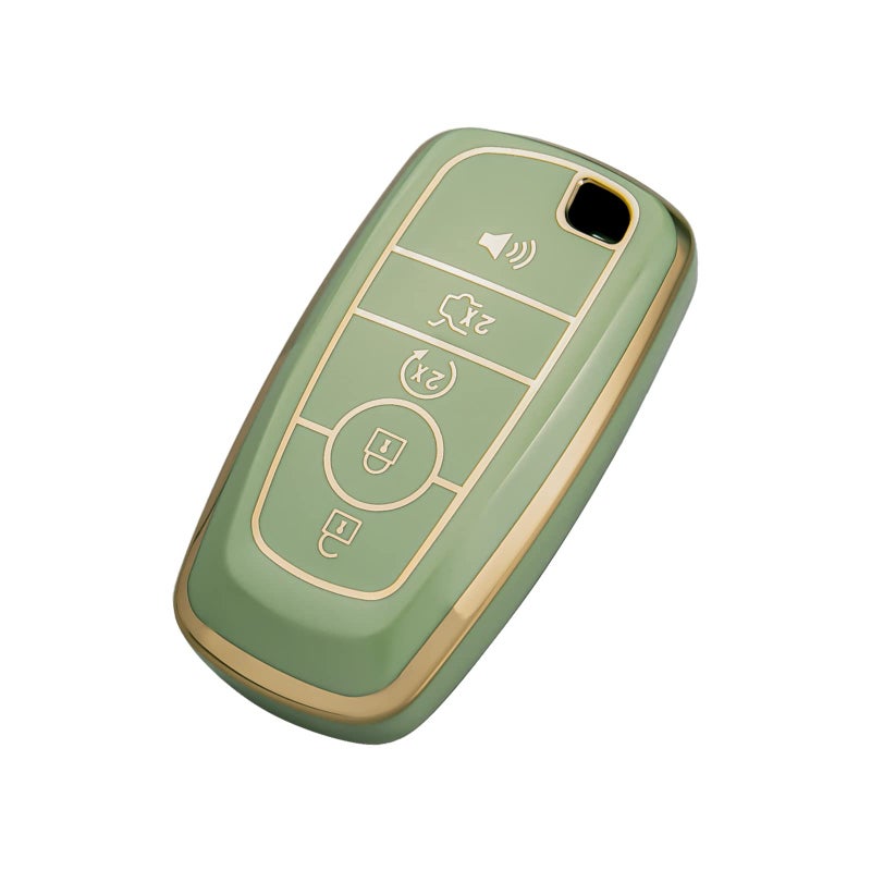 OFFCURVE Key Fob Cover for Ford Premium TPU Key Case Full Protector Compatible with Ford Fusion Explorer Escape F150 F250 F350 F450 F550 Expedition 5 Buttons Smart Key Green