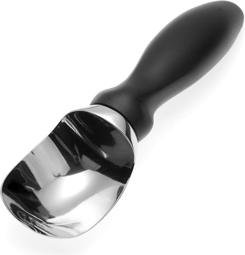Spring Chef 18/8 Stainless Steel Ice Cream Scoop with Soft Grip Handle - Heavy Duty Ice Cream Scooper for Gelato, Sorbet, Cookie Dough, Melon, Sundae - Dishwasher Safe Kitchen Tool - Black - Image 1