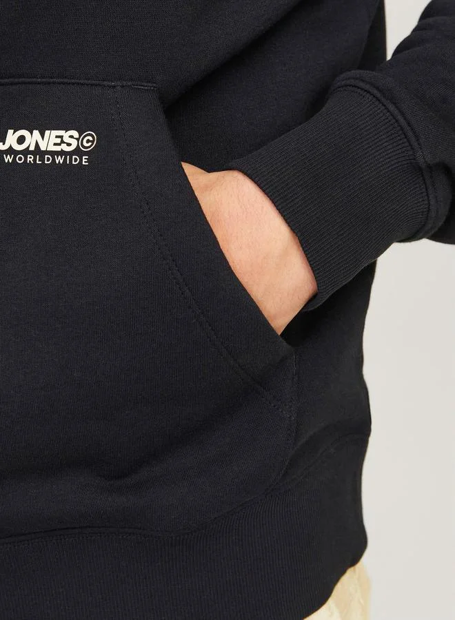 JACK & JONES Relaxed Fit Logo Print Hoodie