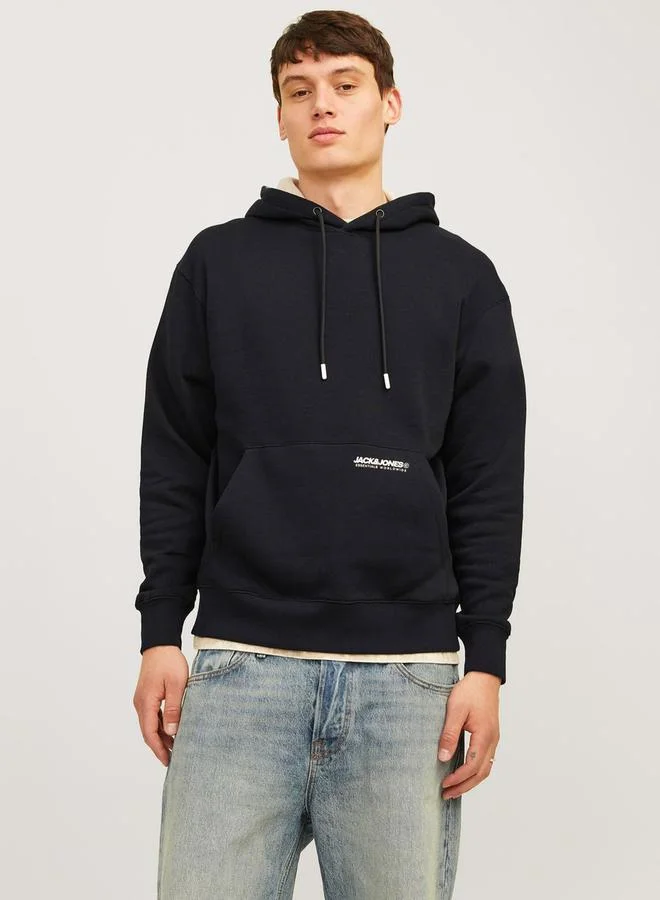 JACK & JONES Relaxed Fit Logo Print Hoodie