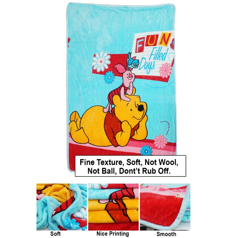 Mini Berry Kids Cartoon Flannel Blanket Throw (140 cm X 100cm) Pooh-Yellow - Image 1