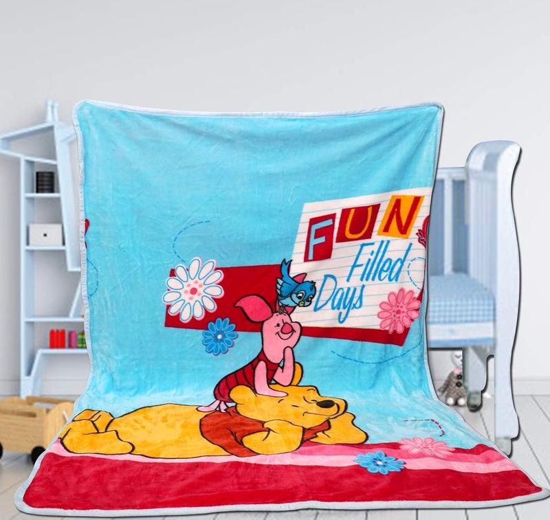 Mini Berry Kids Cartoon Flannel Blanket Throw (140 cm X 100cm) Pooh-Yellow - Image 2