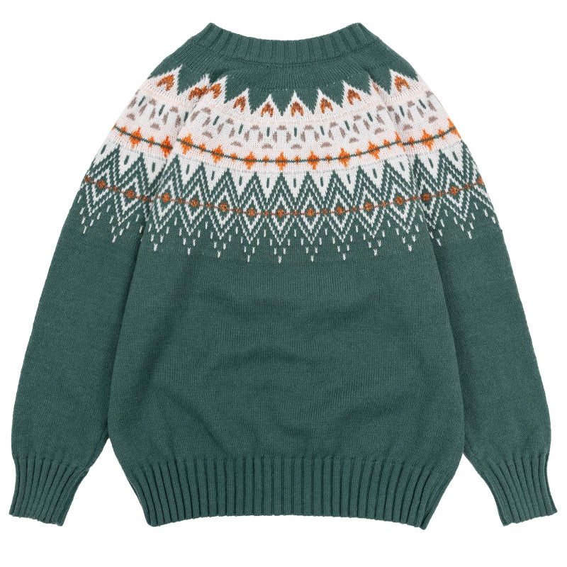 Beopjesk Women's Funny Fall Winter Vintage Felman Island Snowflake Long Sleeve Button Knit Cardigan Sweater(ZZ-Green,M) - Image 3