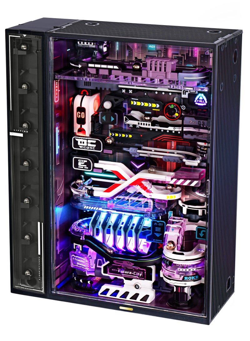 Robotime ROKR The Future City Marble Run Mechanical 3D Puzzle MR02S Premium 3D Puzzle Building Kits for Adults & Teens - Decorative Home Décor, Ramadan & Holiday Gift (Eid and Birthday) for Puzzle Enthusiasts, Stress Relief STEM Project - Image 1