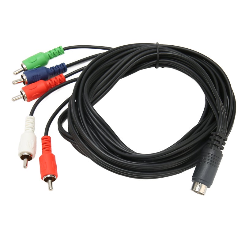 كابل 10 دبابيس DIN إلى 5 RCA طول 6 أقدام هيكل PVC تقليل الضوضاء - تركيب سهل كابل بديل 10 دبابيس AV DIN لأجهزة استقبال DirecTV والتلفزيونات وأجهزة العرض - Image 2