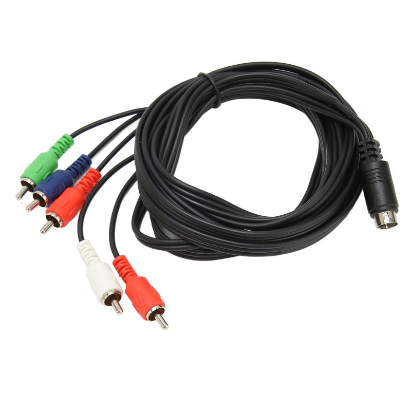 كابل 10 دبابيس DIN إلى 5 RCA طول 6 أقدام هيكل PVC تقليل الضوضاء - تركيب سهل كابل بديل 10 دبابيس AV DIN لأجهزة استقبال DirecTV والتلفزيونات وأجهزة العرض - Image 1