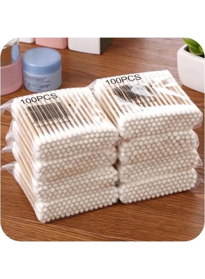 Generic Double Head Cotton Swab Women Makeup Cotton Buds Tip for Wood Sticks Nose Ears Cleaning Health Care Tools