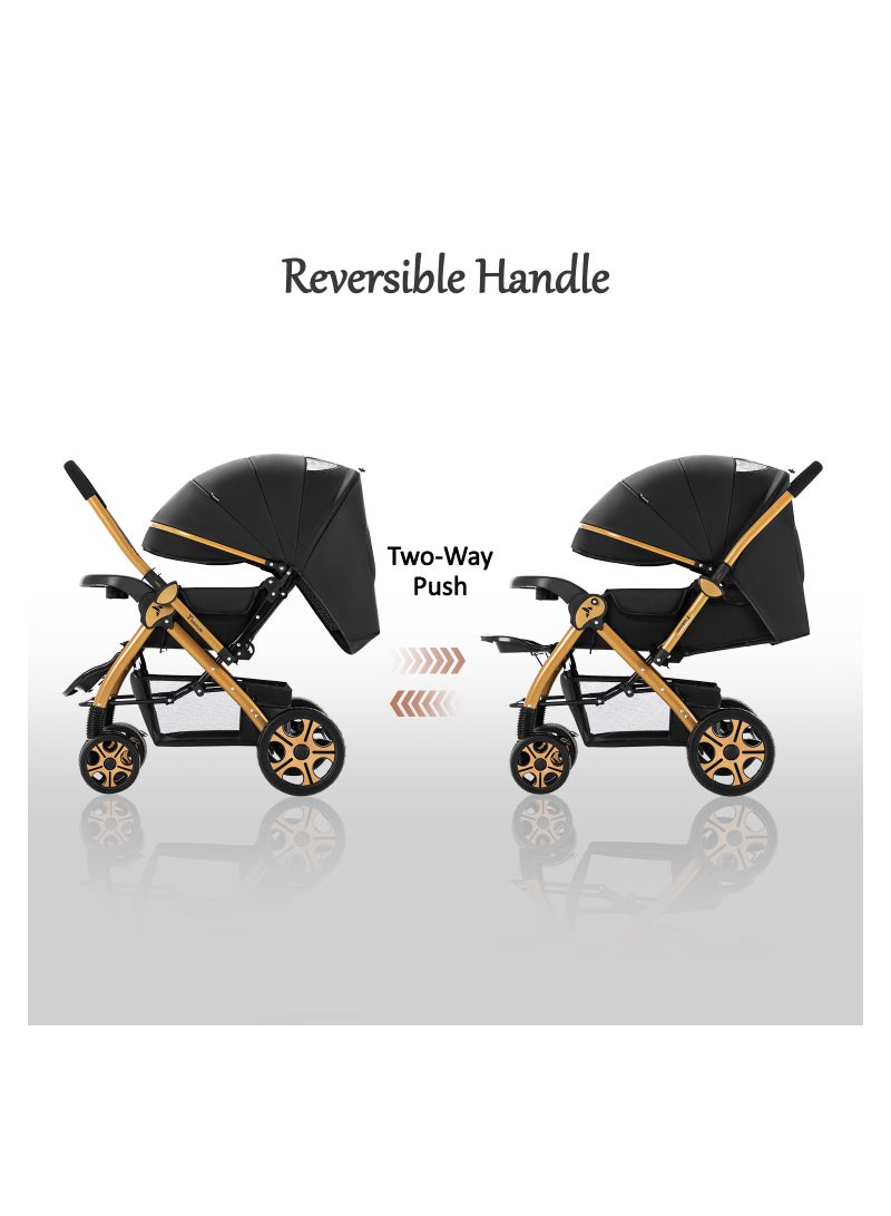 TEKNUM Reversible Trip2 Stroller With Extra-wide Canopy - Black  - Image 4