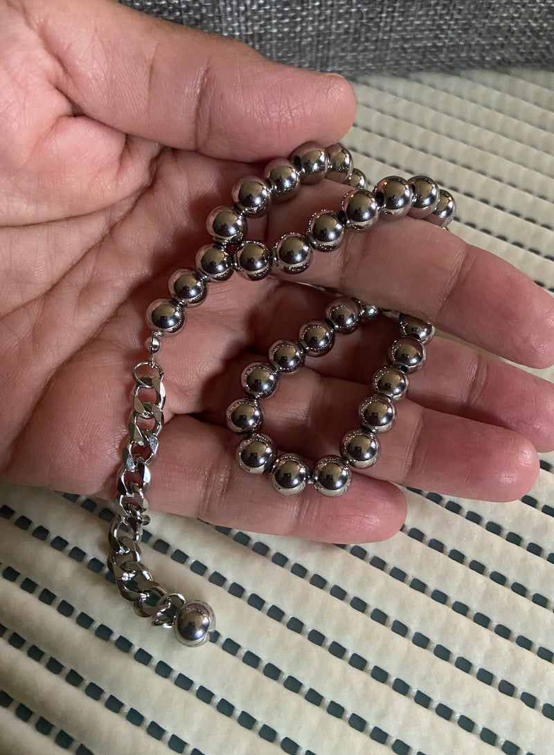 High Quality Stainless Steel Prayer Beads For Men 35 Beads Size 8mm - Image 1