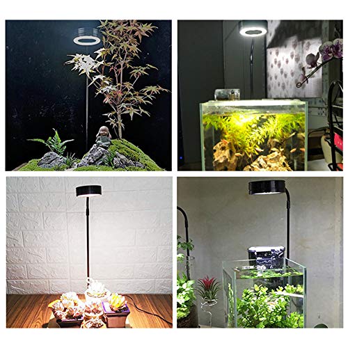 QWLWBU LED Aquarium Light 360 Degree Full Spectrum LED Light with Bamboo Board 10W Nano Fish Tank Light USB Powered Flat Nano Aquarium Light Bett a Fish Tank Light for Plant Growth - Image 4