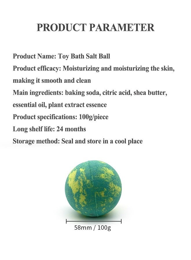 6-Piece Organic Fragrance Toy Bath Bombs Gift Set Multicolour 100g/Pcs GirlsBoys - Image 5