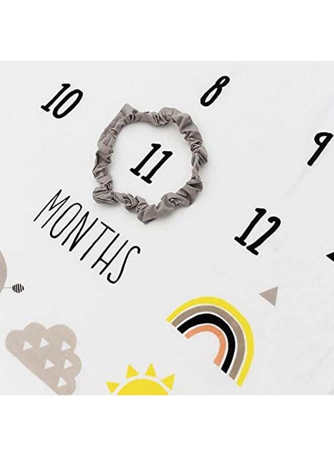 Pondering Pine Organic Baby Monthly Milestone Blanket - Elephant Milestone Blanket Baby Boy Or Girl With Month Marker - Elephants Milestones Blanket, 1-12 Months, Hello Baby, 47" X 47" - Image 5