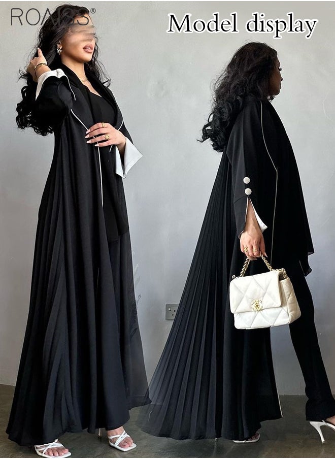 Fashionable And Elegant Cardigan Abaya Women'S Daily Commuting Formal Occasions Lapel Long Sleeve Back Pleated Muslim Cardigan Coat - pzsku/ZD5BEDEAABA9EAFEA9941Z/45/_/1709024933/0c3a5525-ab38-4b01-b386-749f287a7ff9